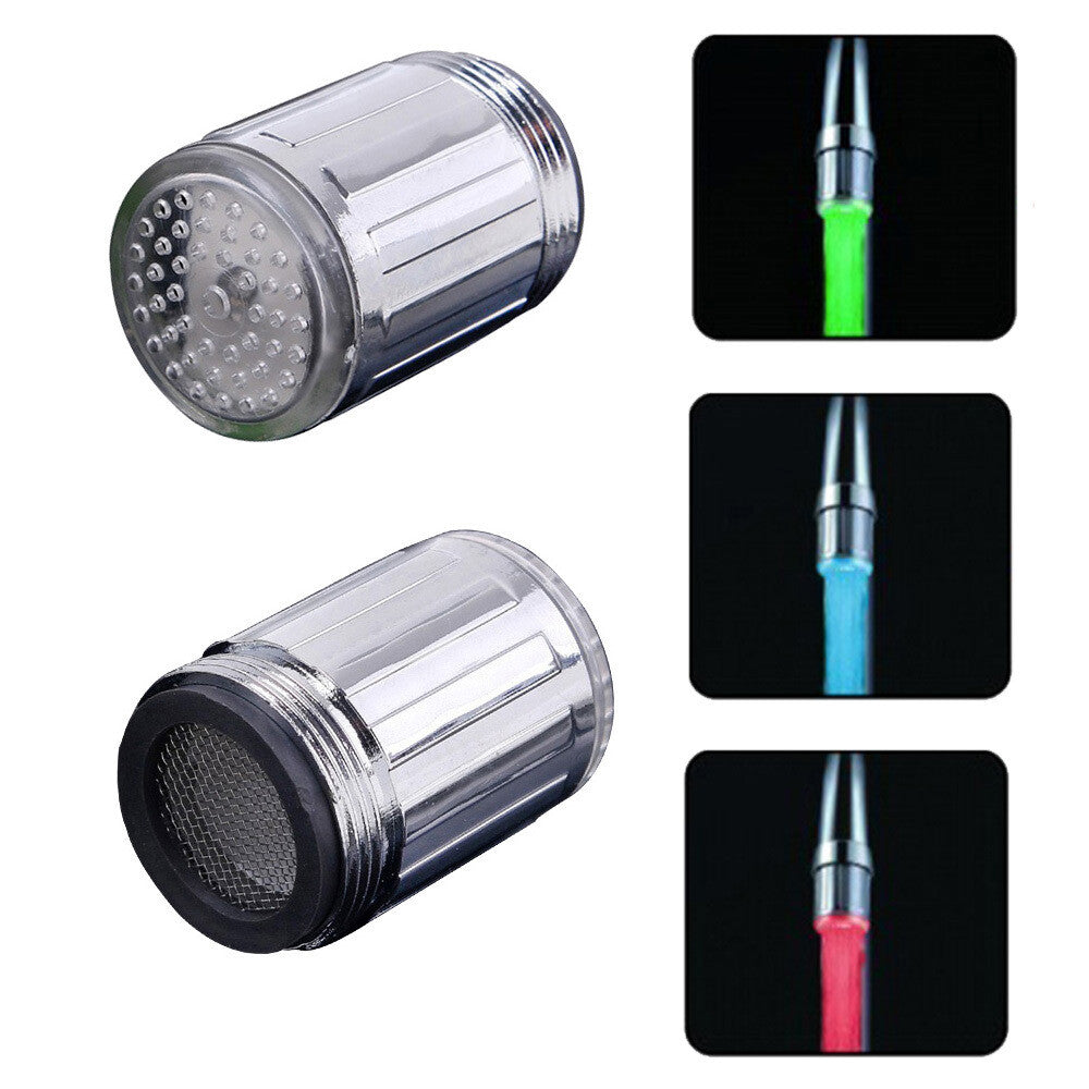 LED RGB Water Faucet Stream Color Changing Light Shower Spout Sink Tap Nozzle AU
