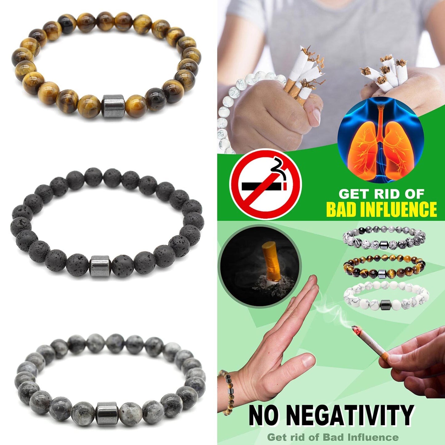 Smoking Cessation Bracelet Anti Anxiety Bracelet for Women Men Therapy Bracelet
