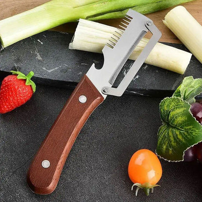 2pcs Stainless Steel Vegetable Peeler Wooden Handle Potato Slicer Kitchen Tool