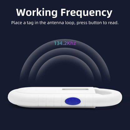 Rechargeable Pet ID Microchip Scanner Portable Handy Dog Cat Animal RFID Reader