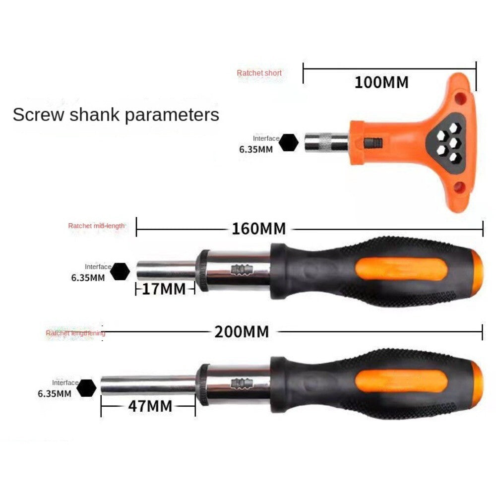 1/4 Inch Hex Ratchet Screwdriver Handle Adjustable Screwdriver  Bicycle