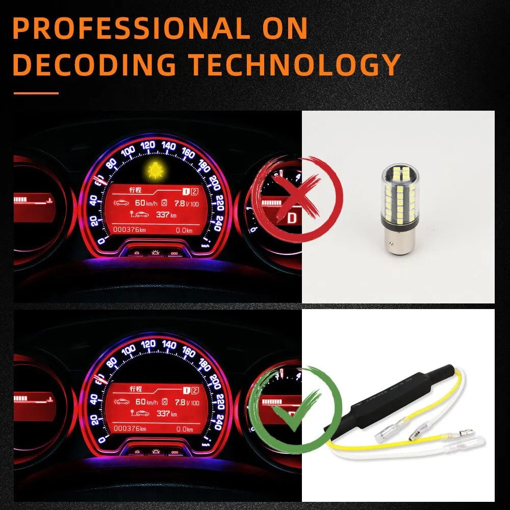 2x LED Indicator Load Resistor Canbus Flasher Hyper Flash Fix Motorbike ATV 12V