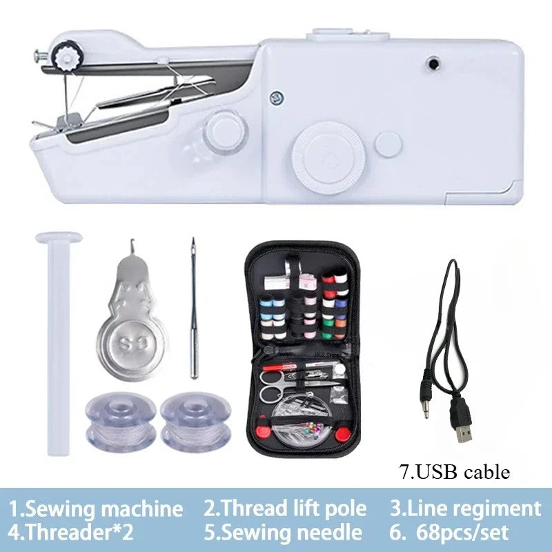 Mini Electric Hand Sewing Machine Portable Sewing Quick Sewing Tool Home DIY