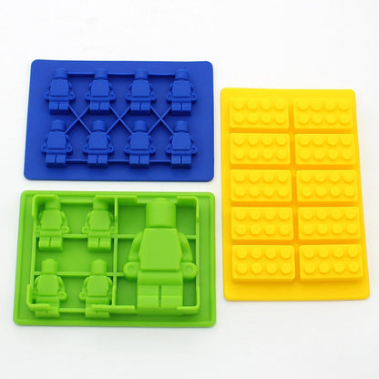 Brick Figure Man Silicone Mold Mould Chocolate Block Cake Ice Cube Tray AU NEW