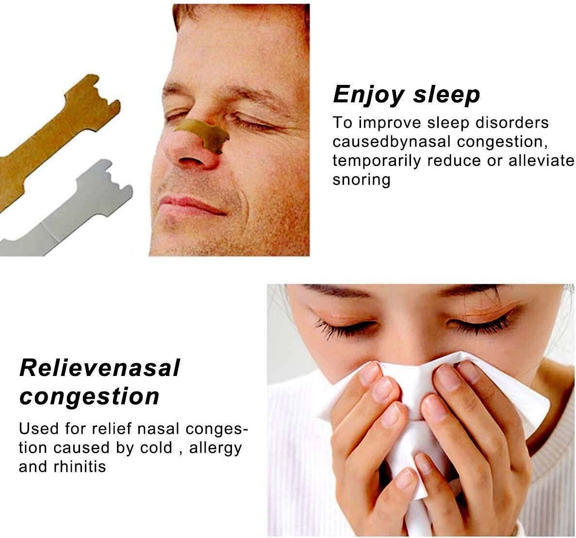 Better Breath Nasal Strips Small Large Size Anti Snore Stop Snoring Nose Breathe