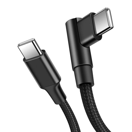 90 Degree Elbow Nylon Braided Quick Charger Cable USB C to Type C Cord Cable AUS