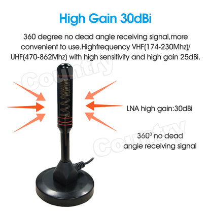 Portable TV Antenna Indoor Outdoor Digital HD Freeview Aerial Ariel 200Mile AU