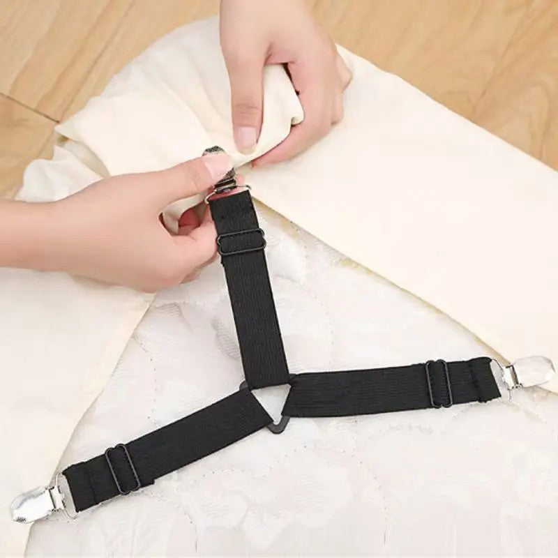 Adjustable Bed Sheet Holder Straps | Crisscross Fasteners for Sheets & Covers
