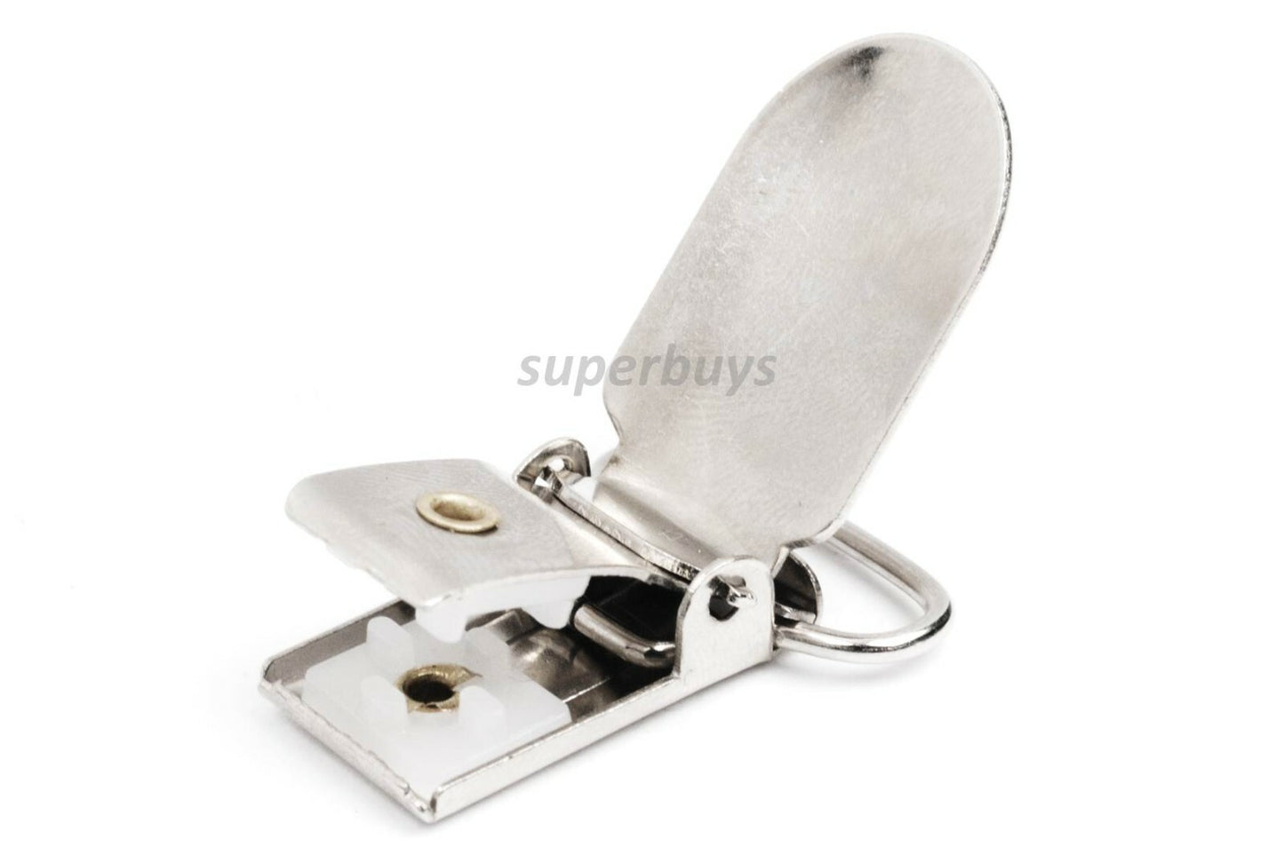 25pcs 20mm Metal Suspender Strap Dummy Clip on Pins Plastic Teeth Buckle Clasp