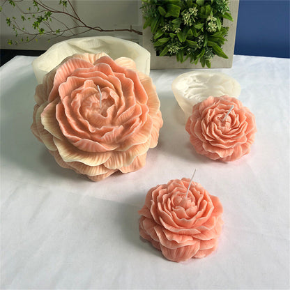3D Peony Aroma Candle Silicone Mold DIY Peony Flower Mousse Cake Chocolate Mould