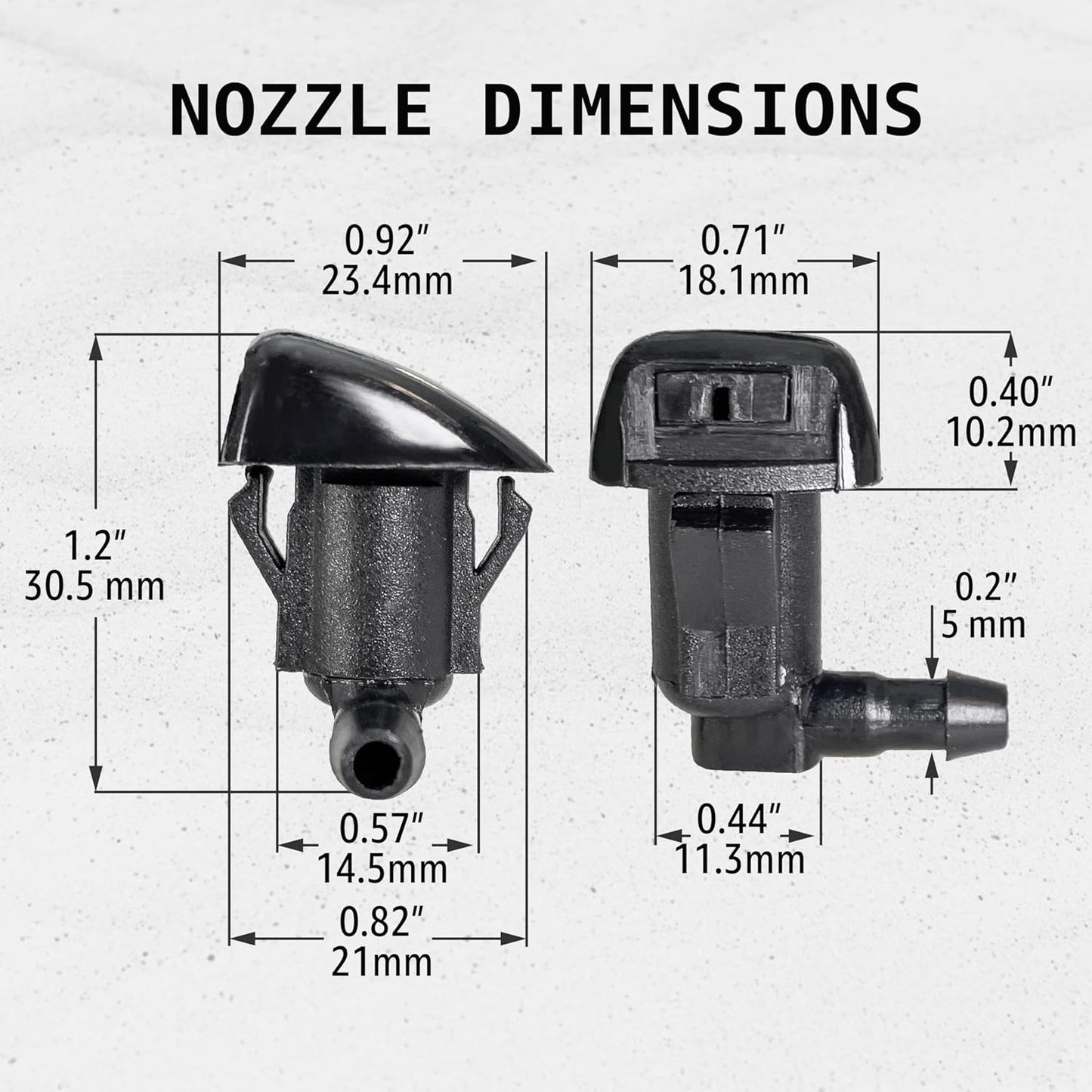 Compatible with Mazda BT-50 2012-2019 Car Front Windshield Wiper Washer Jet Nozzle Spray