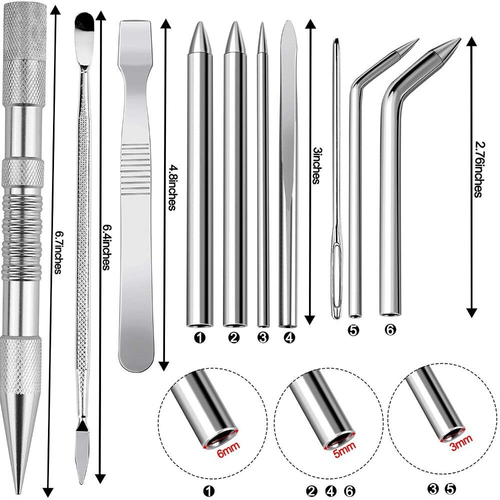 Aluminum Alloy Paracord Fid Set Stainless Steel Marlinspike Set  Leather Tools