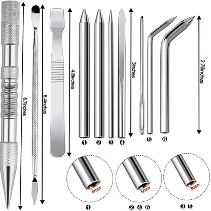 Aluminum Alloy Paracord Fid Set Stainless Steel Marlinspike Set  Leather Tools