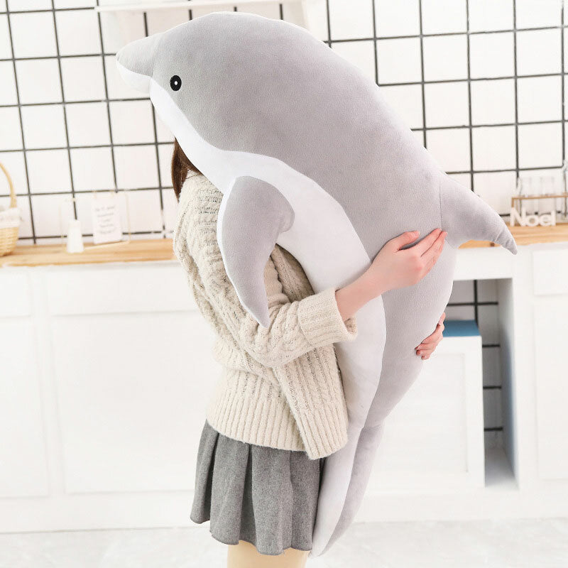 30/50cm Cute Dolphin Plush Toy Soft Stuffed Marine Animals Pillow Doll Kids Gift
