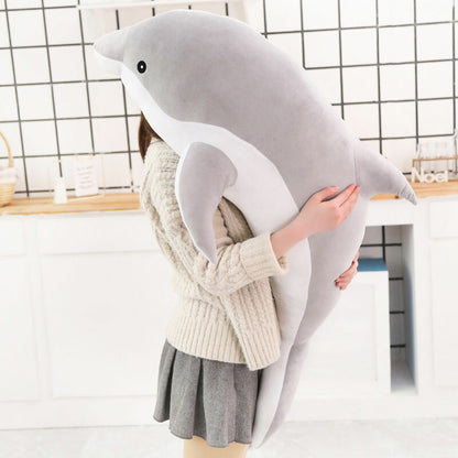 30/50cm Cute Dolphin Plush Toy Soft Stuffed Marine Animals Pillow Doll Kids Gift