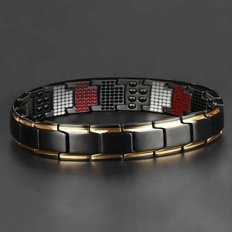 Mens Double Strong Magnetic Therapy Bracelet Arthritis Pain Relief Jewelry AU