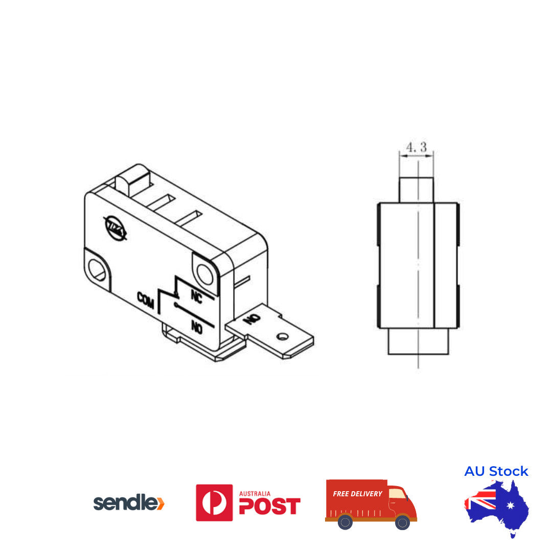 (2Pcs) KW11-7-1 Micro Switch Limit Switch 2 Pin VDE CE SPST 15A 125V/250VAC T125