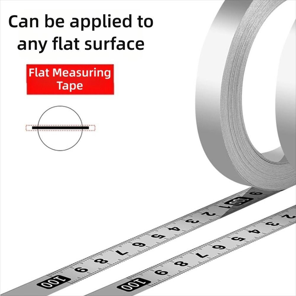 12MM Width Measuring Tape Self-Adhesive Workbench Ruler Metal Tape Measure