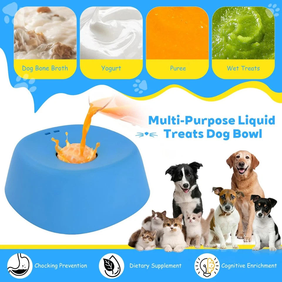 Yipetor Slow Feeder Dog Bowl with Rolling Ball for Liquids and Treats