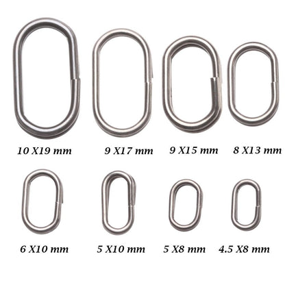 Durable Fast Lock Connector Fishing Hanging Snap Oval Split Rings Barrel Swivel