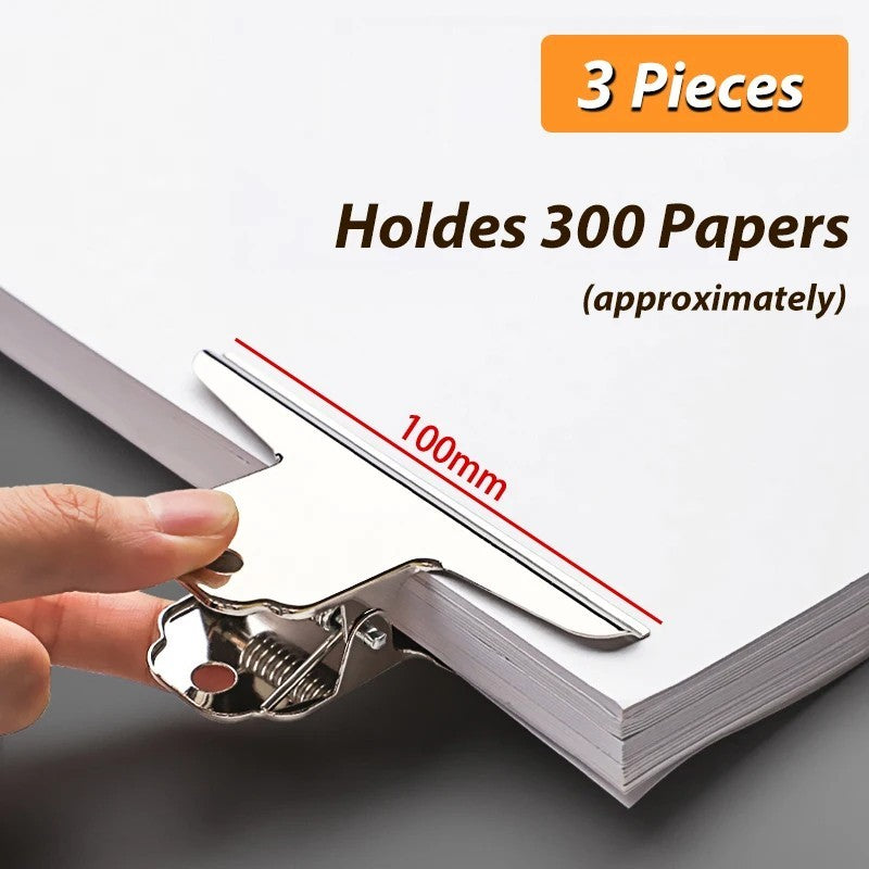 Stainless Steel Bulldog Clips Metal Office Paper Clip Binder Grip Clamp 31-75mm