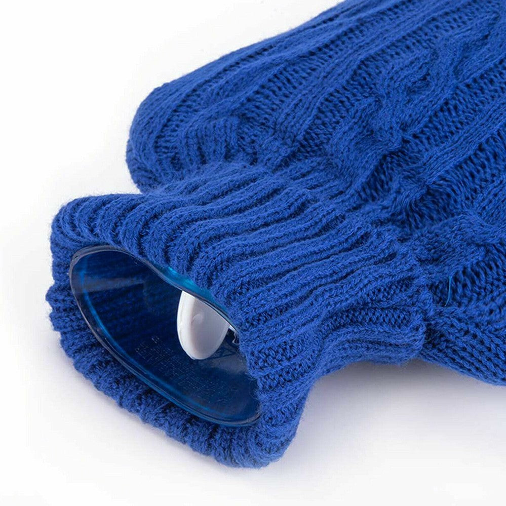 Hot Water Bottle with Knitted Cover Heat Hand Feet Warmer Rubber Warm Bag 2L
