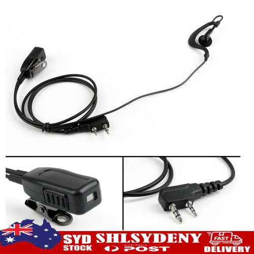 G-Shape Ear Hook Earpiece Headset PTT MIC 2Pin For Baofeng Kenwood Radio