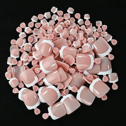 120Pcs Chic French Short Tip Toenail Press on Fake Toe Nails  Nails Art