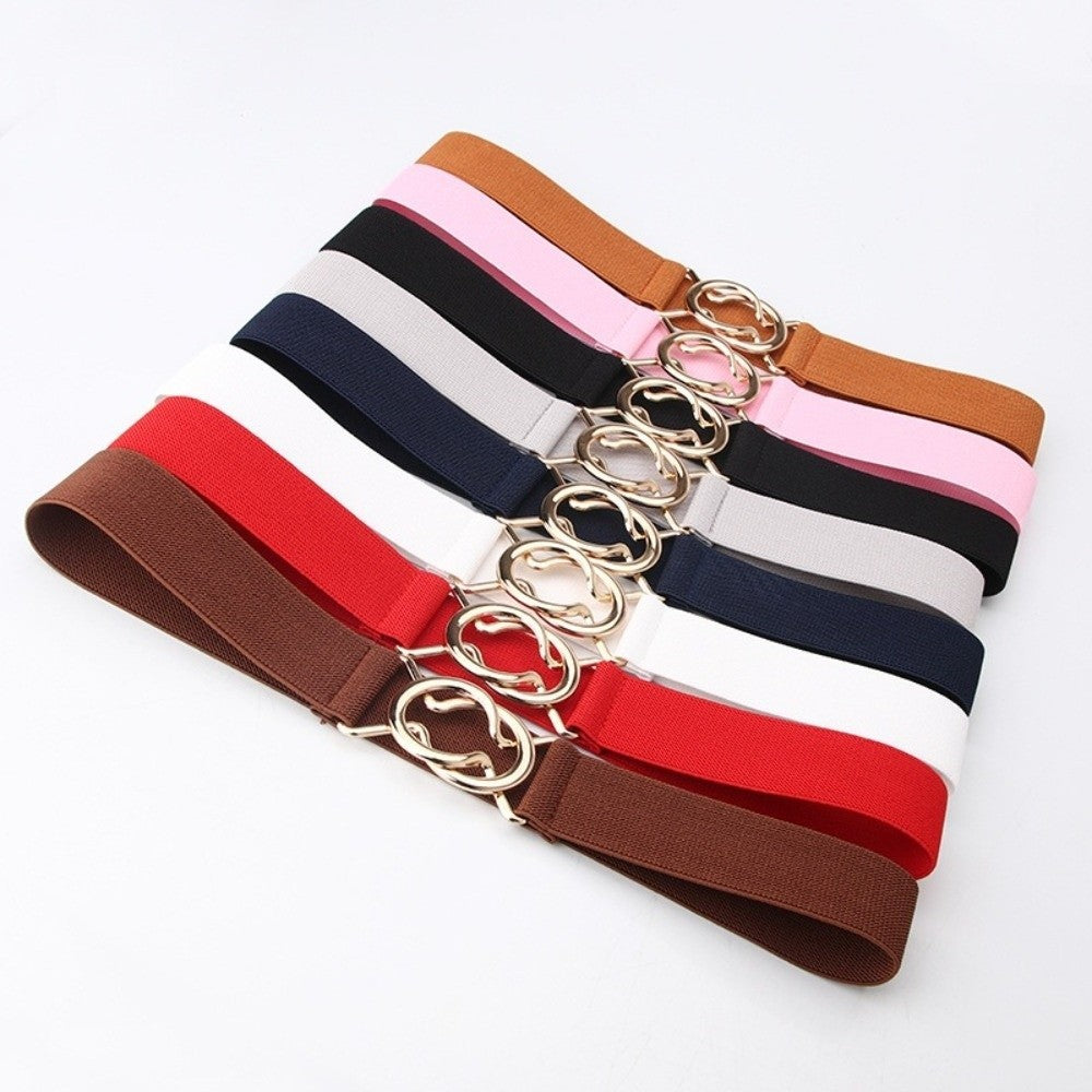 Adjustable Stretch Belt 3.8cm Wide Waist Belt Thin Elastic Belt  for Women