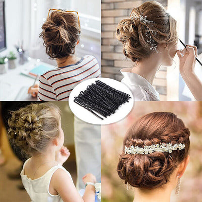 100Pcs 6cm U Shape Hair Pins Bobby Clip Style Bun Tool Womens Girls Accessory