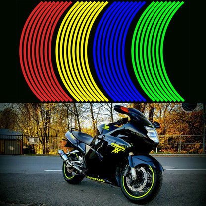 17"/18" Reflective Rim Tape Wheel Stripe Decal Trim Sticker For Car Motorcycle
