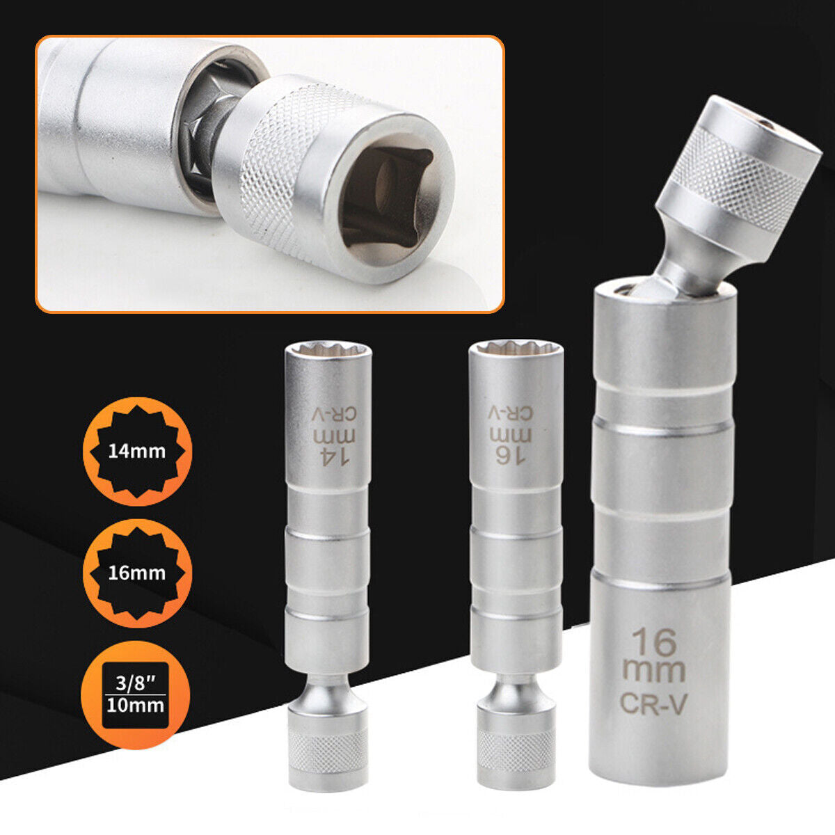 Magnetic Spark Plug Socket Wrench 14mm 16mm Removal Tool Thin Joint Wall Sockets