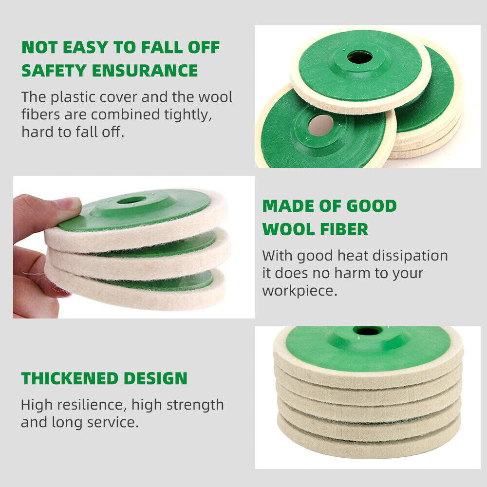 125MM Round Wool Buffing Pad Polishing Wheel Felt Buffer Disc for Angle Grinder