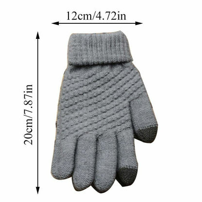 Knitted Winter Gloves Cashmere Knitted Women Autumn Warm Touch Screen Gloves
