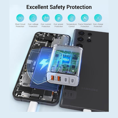 55W 4 Port USB-C PD Fast Charging Wall USB C Charger Power Adapter Type-C Brick
