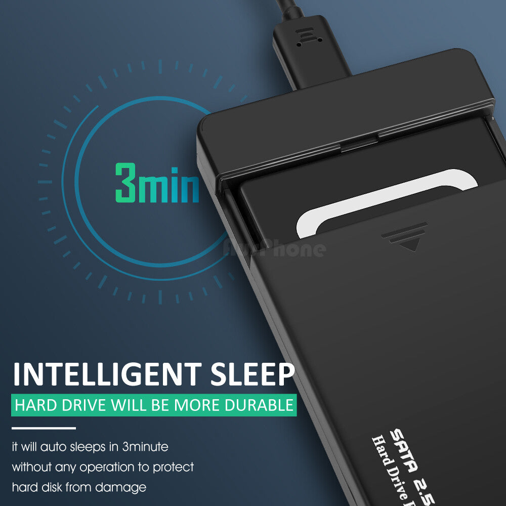 New 5Gbps USB 3.0 Portable External Hard Drive Case Ultra Box Slim SATA Storage