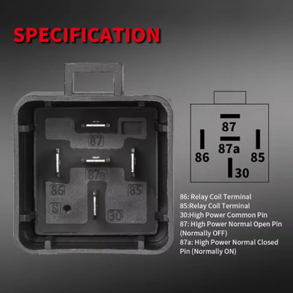 12V 40A Heavy Duty Car Relay Kit SPDT 5 Pin Bosch Style with Harness Auto Relay – Compatible with Bosch