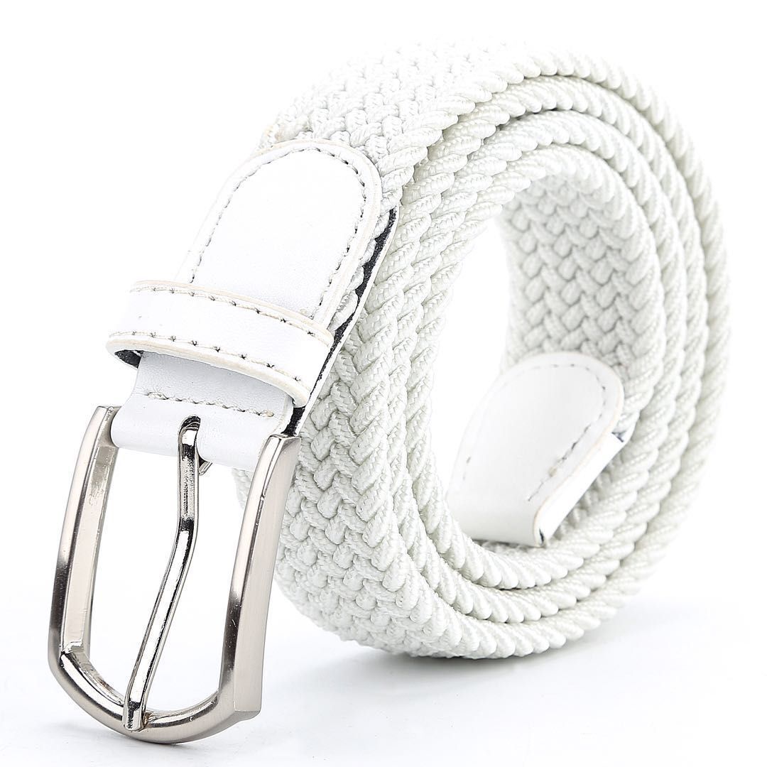 Woman Man Unisex Elastic Fabric Braided Belt Enduring Stretch Woven Belt