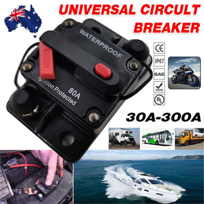 Waterproof Circuit Breaker Fuse Reset 30 300A Amp 12V 48V DC Car Boat Use AU