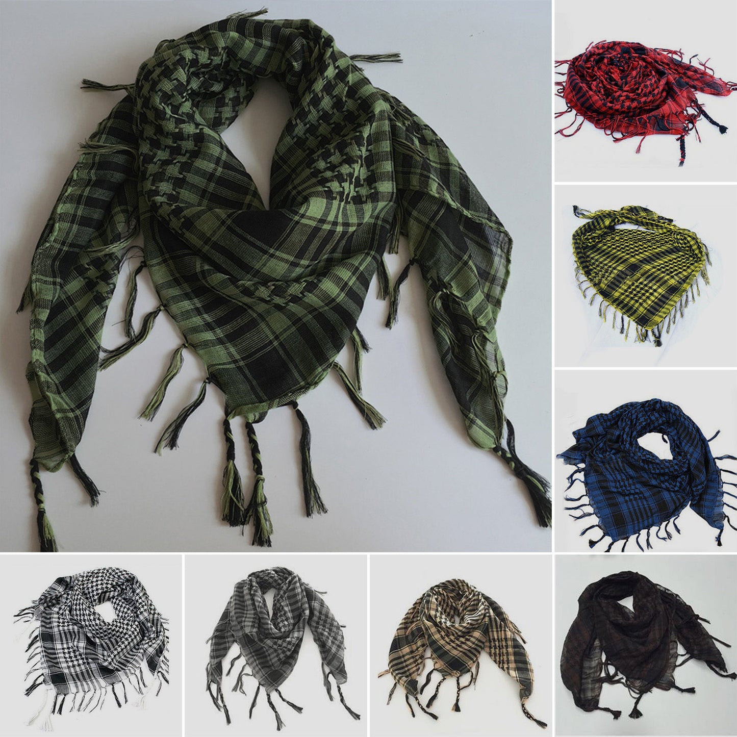 Army Military Tactical Unisex Arab Shemagh KeffIyeh Shawl tuch Scarf Check Wrap