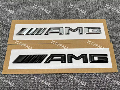 AMG Black Silver Rear Trunk 3D Emblem Badge A C E GLC GLA GLB GLE Before 2017