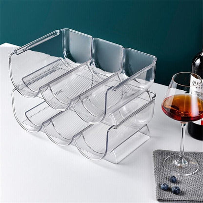 Fridge Organiser Wine Beer Stacking Bottle Rack Kitchen Space Saving Can Holder