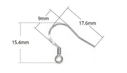 100pcs 925 Sterling Silver Hooks Hypoallergenic Ear Wires DIY Earrings Jewelry