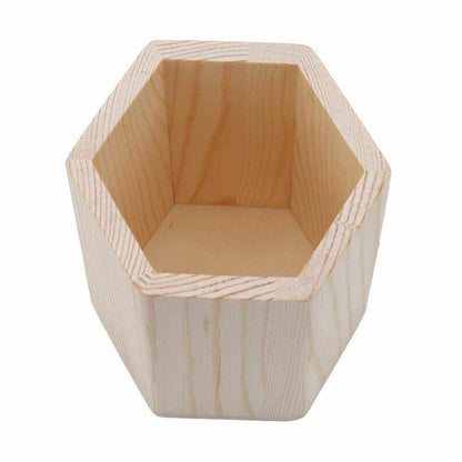 Wooden Pen Pot Pencil Holder Desk Office Organizer Stationery-Makeup Box Brush