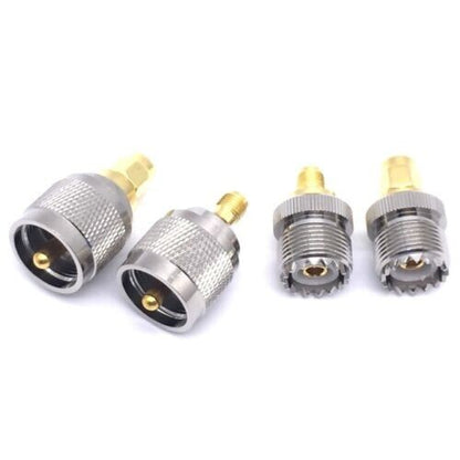 4 x UHF Male PL259  Female SO239 Antenna Radio Connector to SMA Plug RF Adapter
