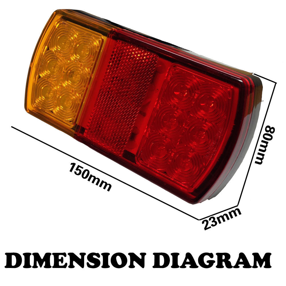 2 x 12 LED Trailer Lights Tail Stop Indicator Lamp Truck Trailer 12V