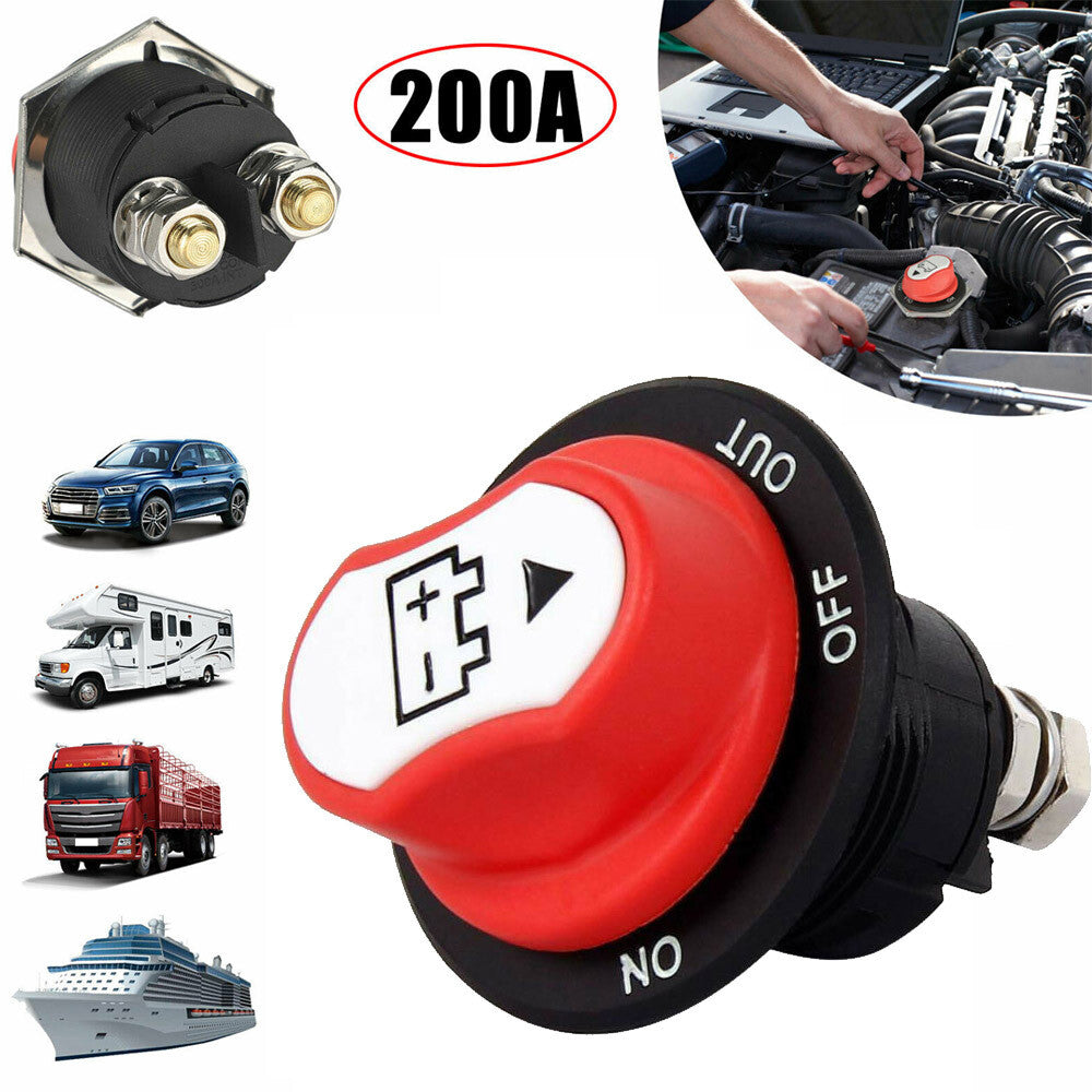 12-24V 200A Disconnect Battery Isolator Cut Off Kill Switch Key Car Marine Boat