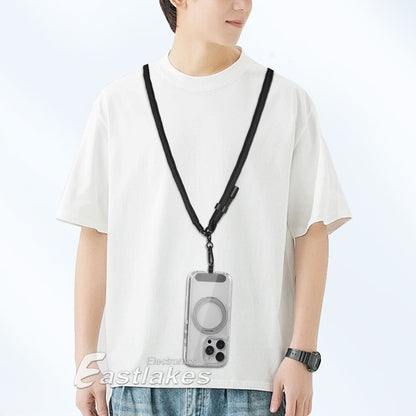 120CM Adjustable Hanging Neck Strap Mobile Phone Lanyard With Free Patch Clip OZ