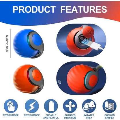 Automatic Rolling Ball Smart Cat Dog Toy Electric Pet Self-moving Kitten Game au