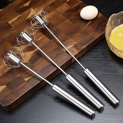 Easy Whisk Semi Automatic Stainless Whisks Hand Push Egg Beater Milk Whip Mixer